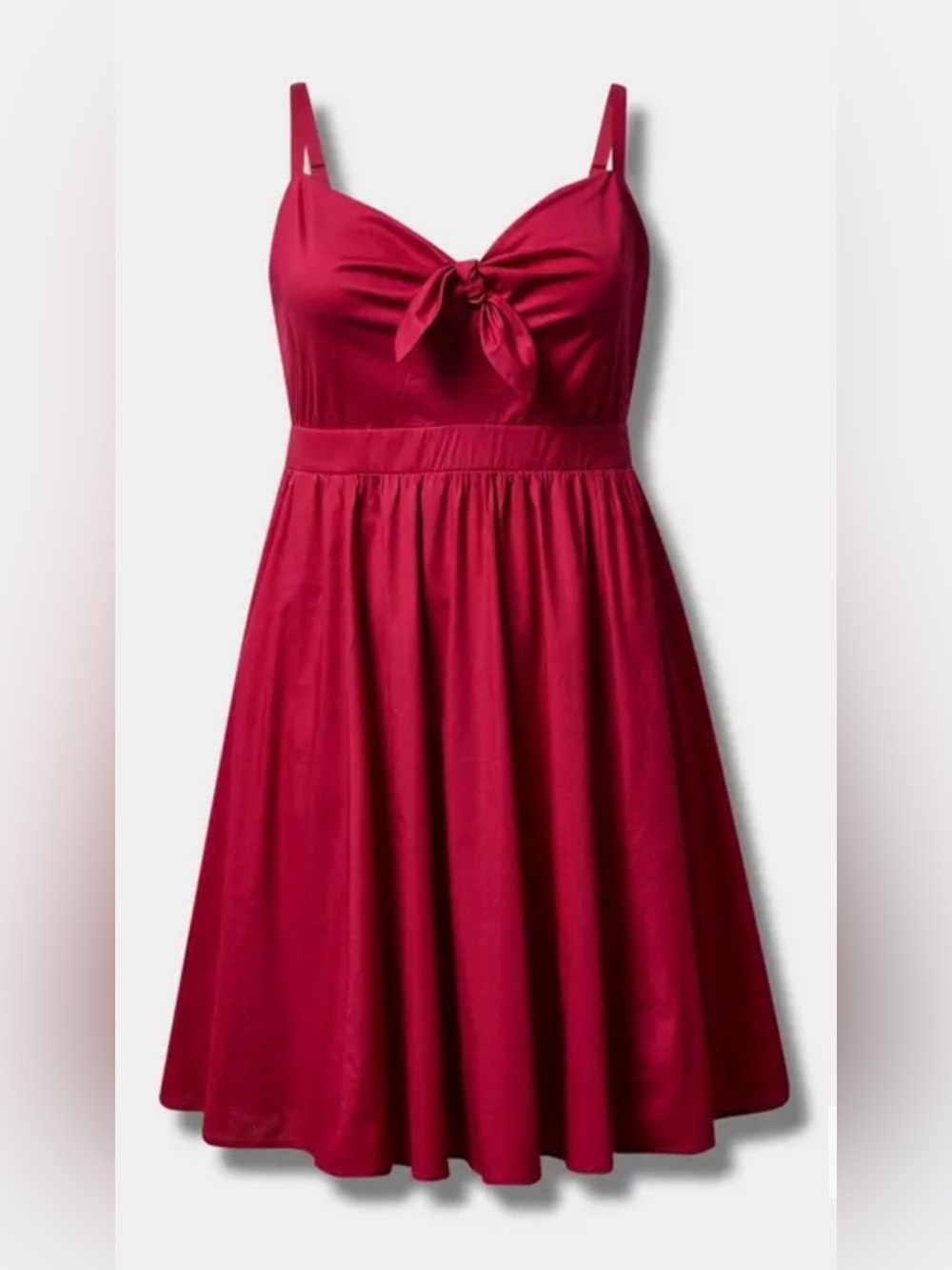 Torrid Mini Poplin Tie-Front Skater Dress Cherries Jubilee/Magenta Size 00/M/10